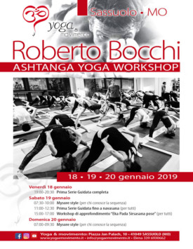 Roberto Bocchi Ashtanga Yoga Workshop 18-19-20 gennaio 2019