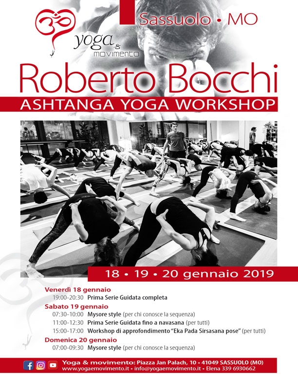 Roberto Bocchi Ashtanga Workshop 18 19 20 gennaio 2019 612x792 Roberto Bocchi Ashtanga Yoga Workshop Gennaio 2019
